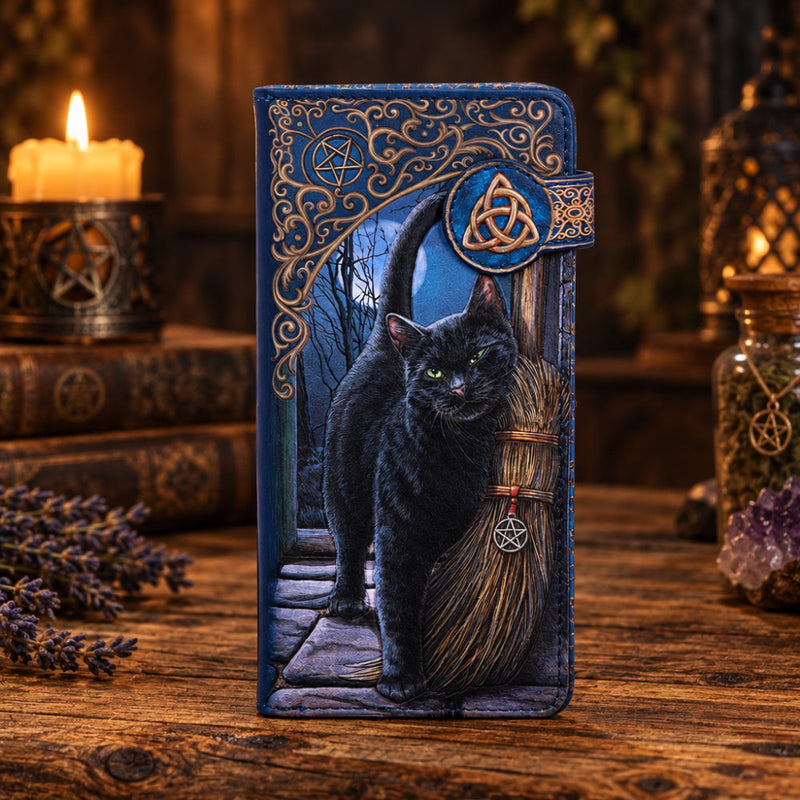 Decorative book with a blue cover and gold text on a dark background. Brush with Magick artwork by Lisa Parker. Sold by Eleanora Moon