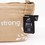Hop Hare 'I Am Strong' Affirmation Jute Pouch