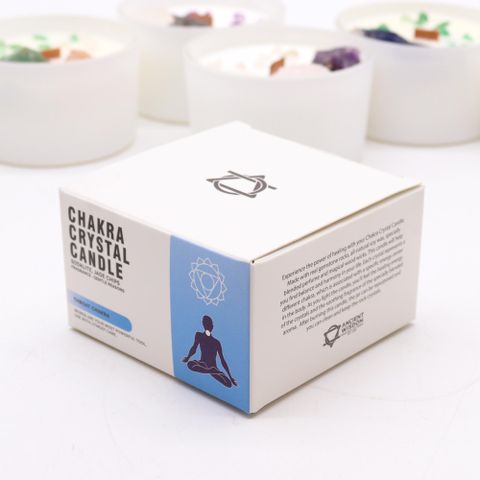Throat Chakra Crystal Candle
