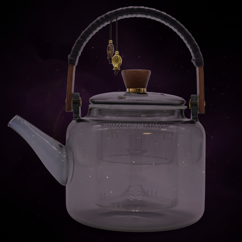 Glass Infuser Teapot With Steamer System Charcoal   1000ml
