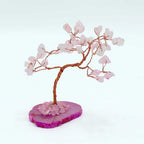 Rose Quartz on Pink Agate Base Gemstone Tree   (35 stones)