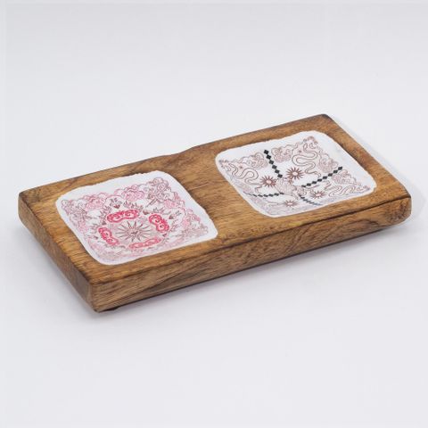 Cupid & Lion Hop Hare Enamelled Double Trinket Tray