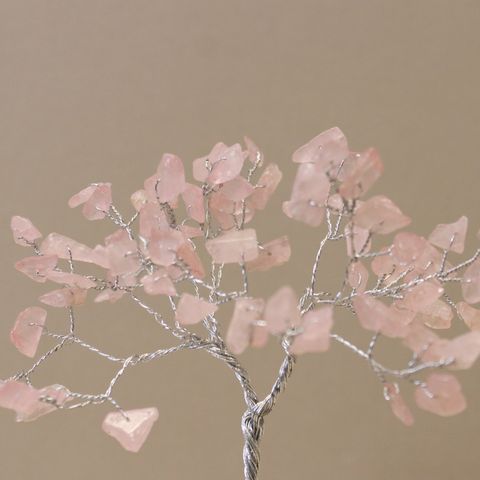 Rose Quartz Gemstone Tree with Orgonite Base - 80 Stone