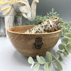 Hamsa Wooden Ritual Bowl — 13×7cm