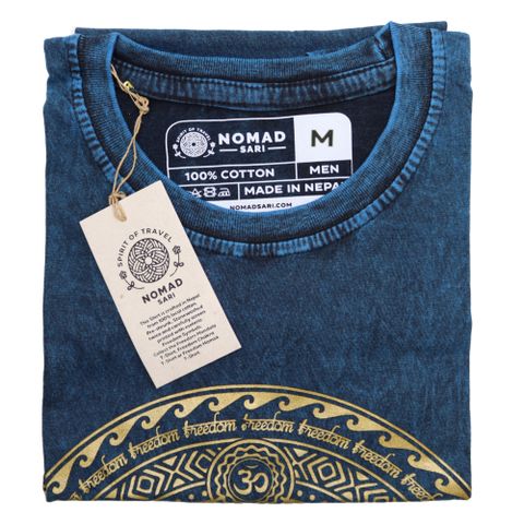 Chakra Stone Washed T-Shirt - Blue - Medium