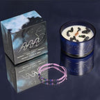 Aquarius Zodiac Crystal Candle with Gemstone Bracelet