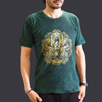 Hamsa Stone Washed T-Shirt - Green - Medium