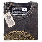 Mandala Stone Washed T-Shirt - Dark Grey - Medium