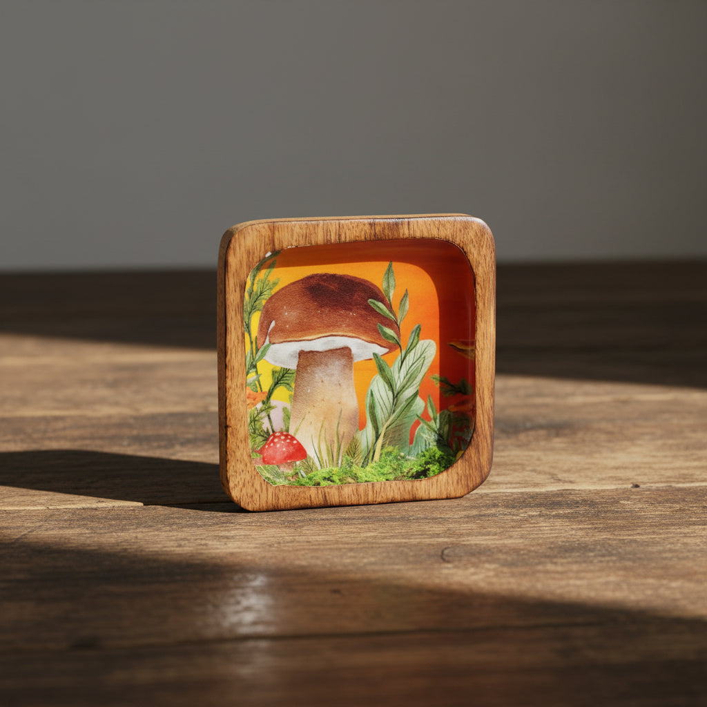 Maroon Mushroom  Big Square Trinket Tray