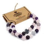 Eleanoras AMETHYST & ROSE QUARTZ FRIENDSHIP BRACELETS JEWELLERY