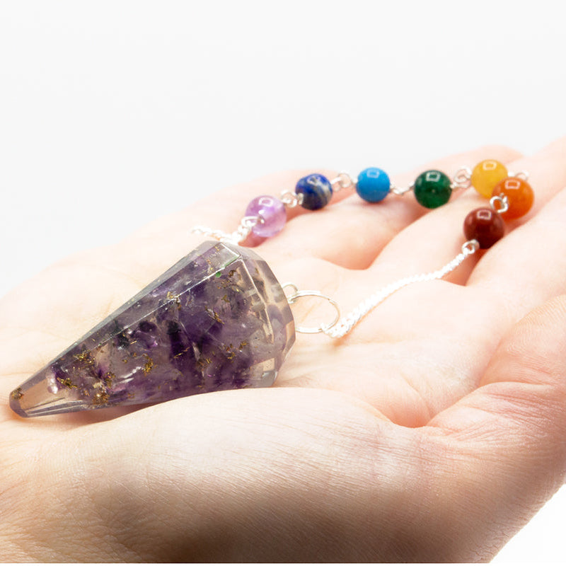 Amethyst Orgonite Power Chakra Pendulum