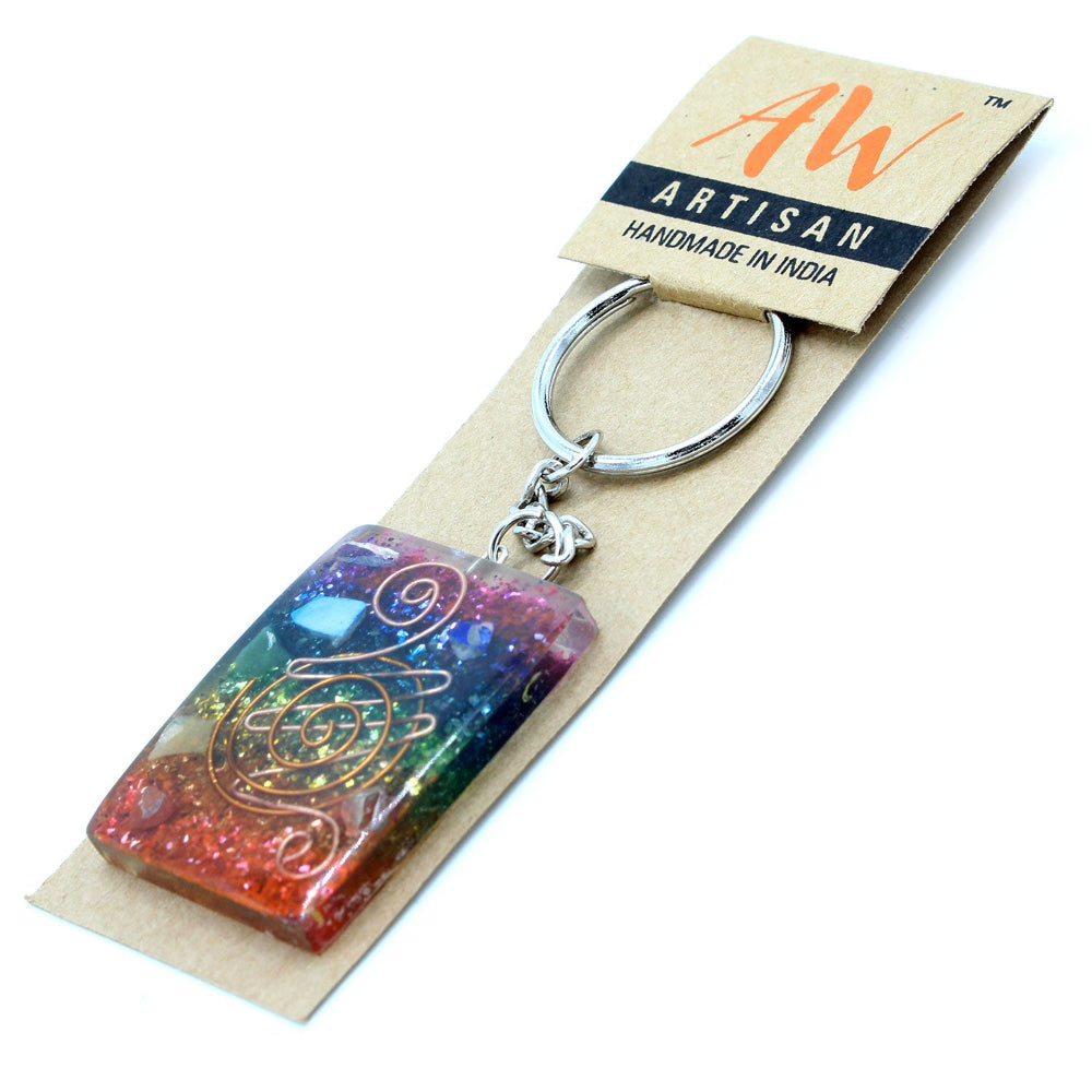 Eleanoras Home Protect Copper and Chakra Orgonite Power Keyring 