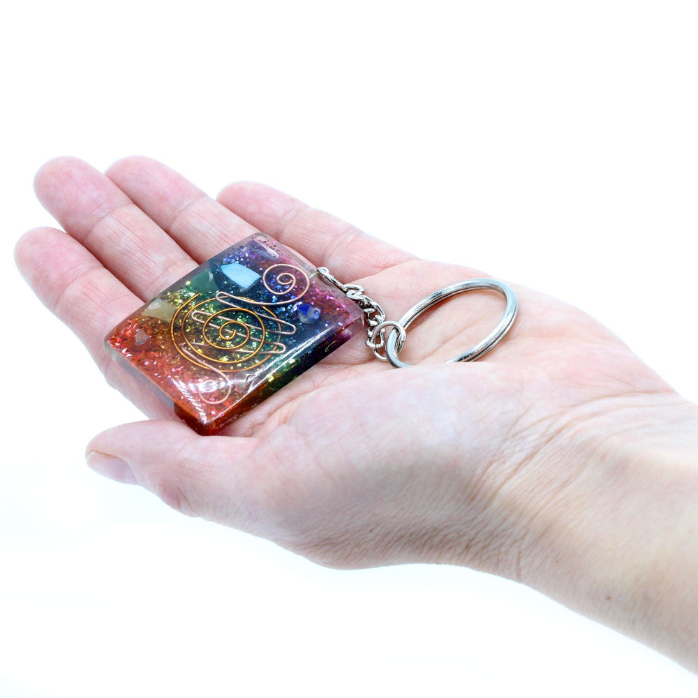 Eleanoras Home Protect Copper and Chakra Orgonite Power Keyring 