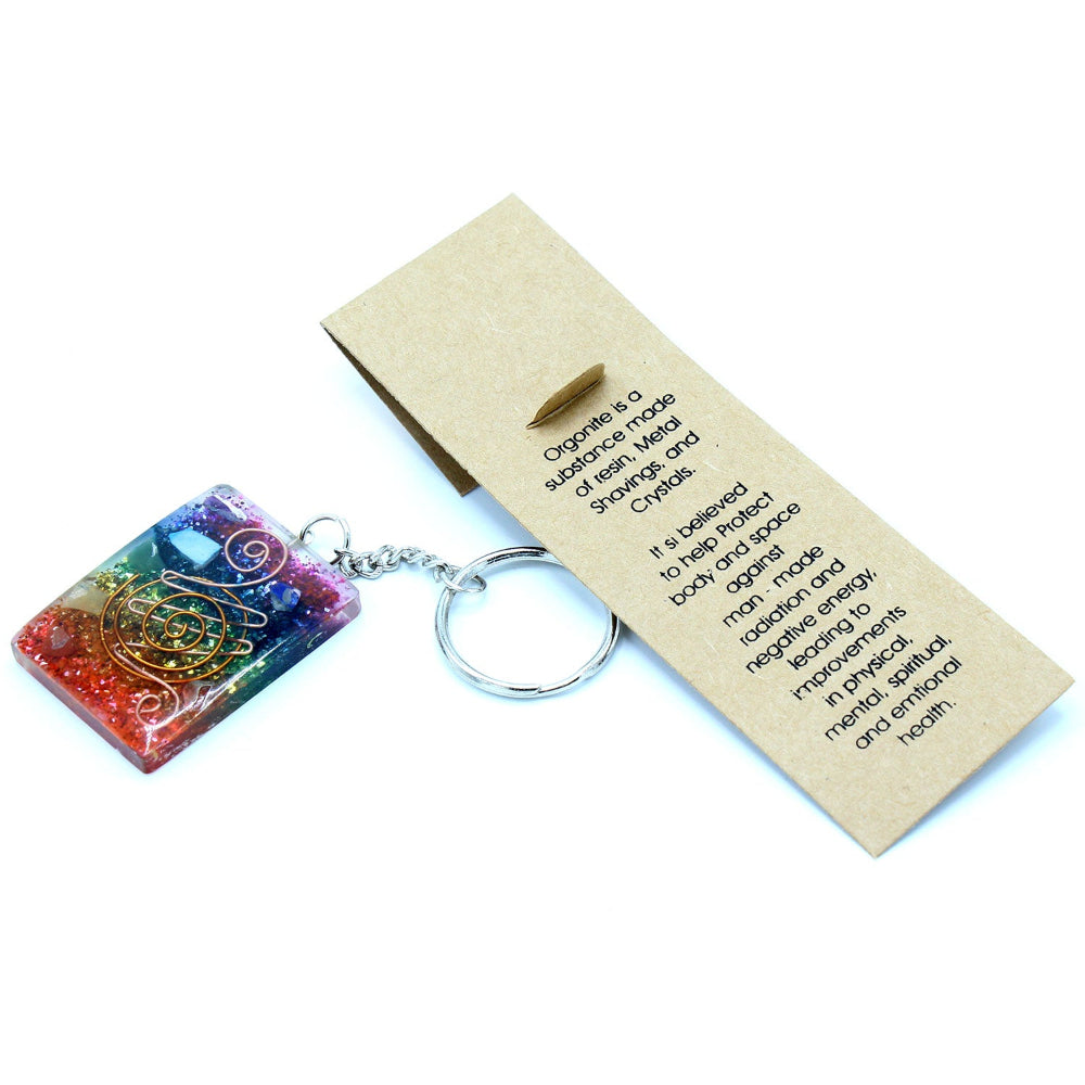 Eleanoras Home Protect Copper and Chakra Orgonite Power Keyring 