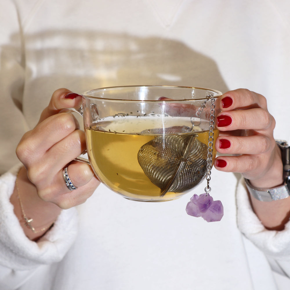 Amethyst Cluster Raw Crystal Gemstone Tea Strainer