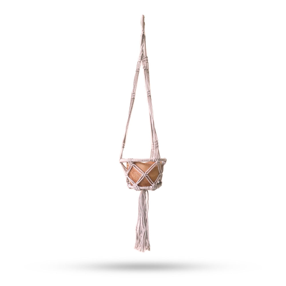 Eleanoras Beige Macrame Hooped Pot Holder Small 