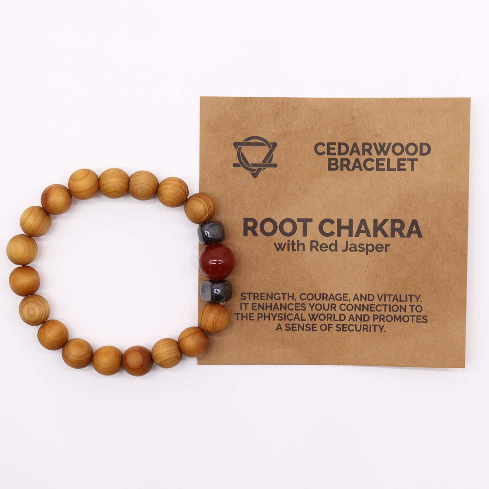 Eleanoras Cedarwood Root Chakra Bangle with Red Jasper Jewellery