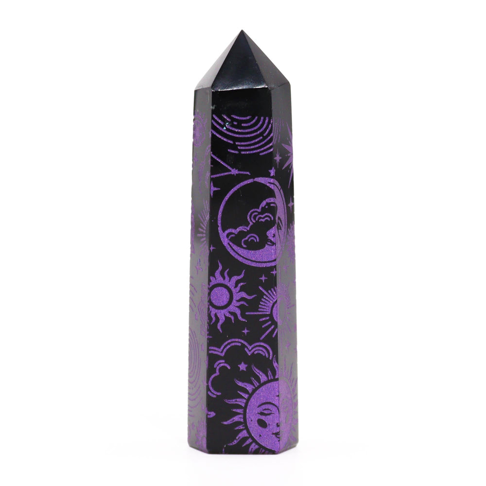 Eleanoras Mystic Story Deep Purple Black Obsidian Point Gemstones