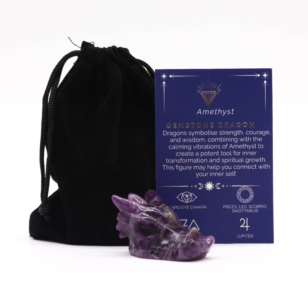 Eleanoras Amethyst Gemstone Small Dragon Head 
