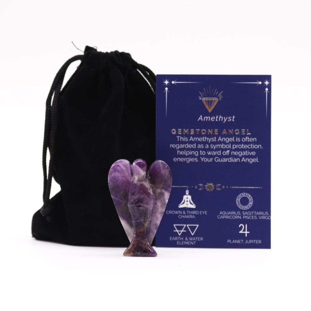 Eleanoras Amethyst Hand Carved Gemstone Angel 