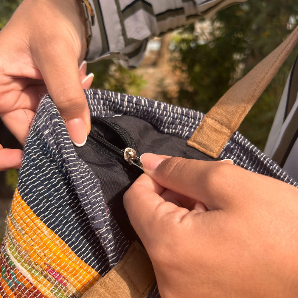 Eleanoras Shades of Mushrooms  Recycled Big Rug Bag Bags