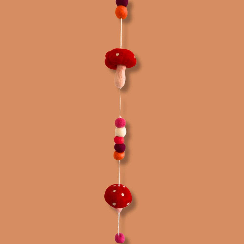Redtop Mushrooms Felt Wall Hanging