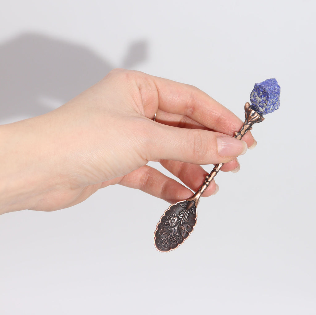 Eleanoras Set of 7 Bronze Gemstone Crystal Witch Spoons 