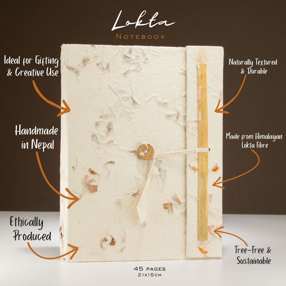 Lokta Mixed Flowers Notebook Large