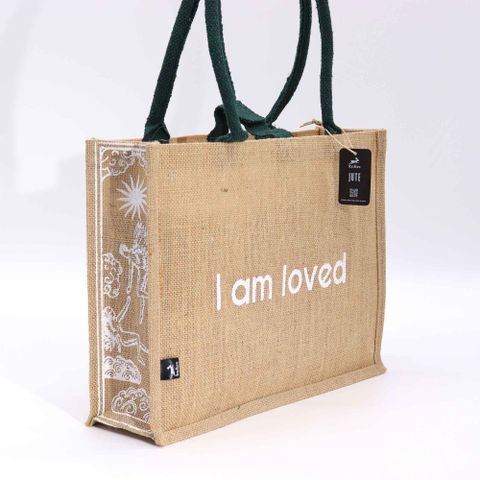 I am Loved Hop Hare Jute Big Bag