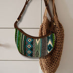 Bold Greens Jacquard Hobo Bag