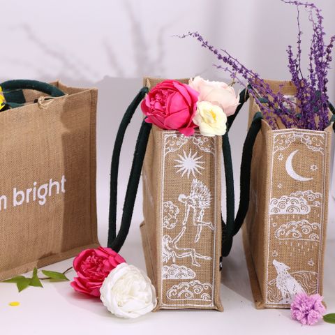 I am Brave Hop Hare Jute Big Bag