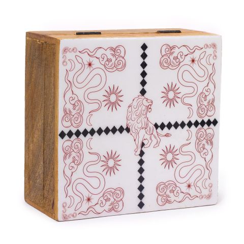 Lion & Snakes Hop Hare Big Enamelled Square Box