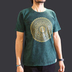 Mandala Stone Washed T-Shirt - Green -Medium