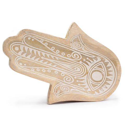 Hamsa Whitewash Long Tray