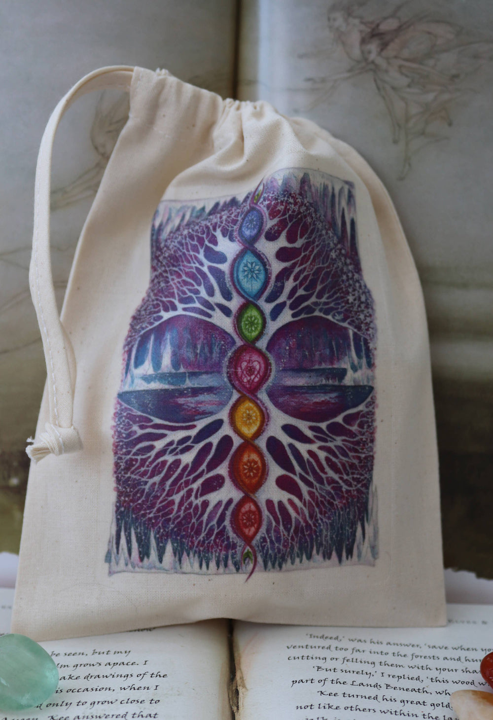 The Crystal Tree Tarot & Crystal Pouch