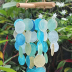 Blue & Pearl Driftwood Cross Chime