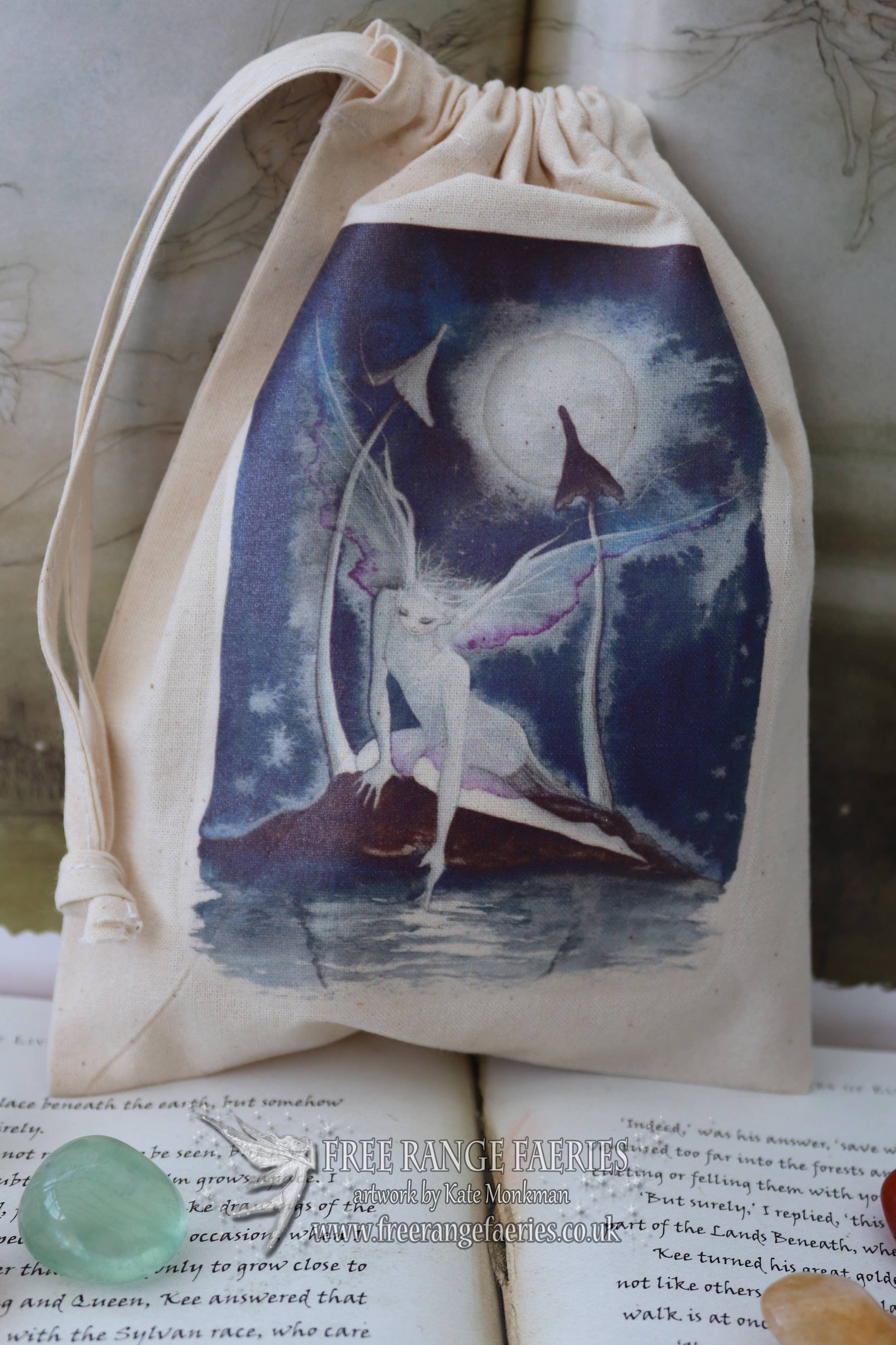 Moonlight Wish Tarot & Crystal Pouch by FreeRangeFaeries