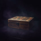 Traditional Pattern Large Ceramic Glazed Wood Box