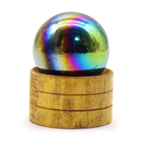 Amethyst Aura  Gemstone Sphere with Stand 40mm