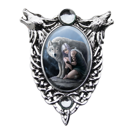 Protector Wolf Cameo Pendant Necklace — Anne Stokes Enchanted Cameos