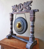 Balinese Gong with Dragon Stand - 25cm - Black
