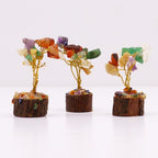 Mini Gemstone Tree On Wood Base - Multi Stone (15 stones)