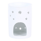White Sun and Moon Cut Out Oil Burner and Wax Warmer