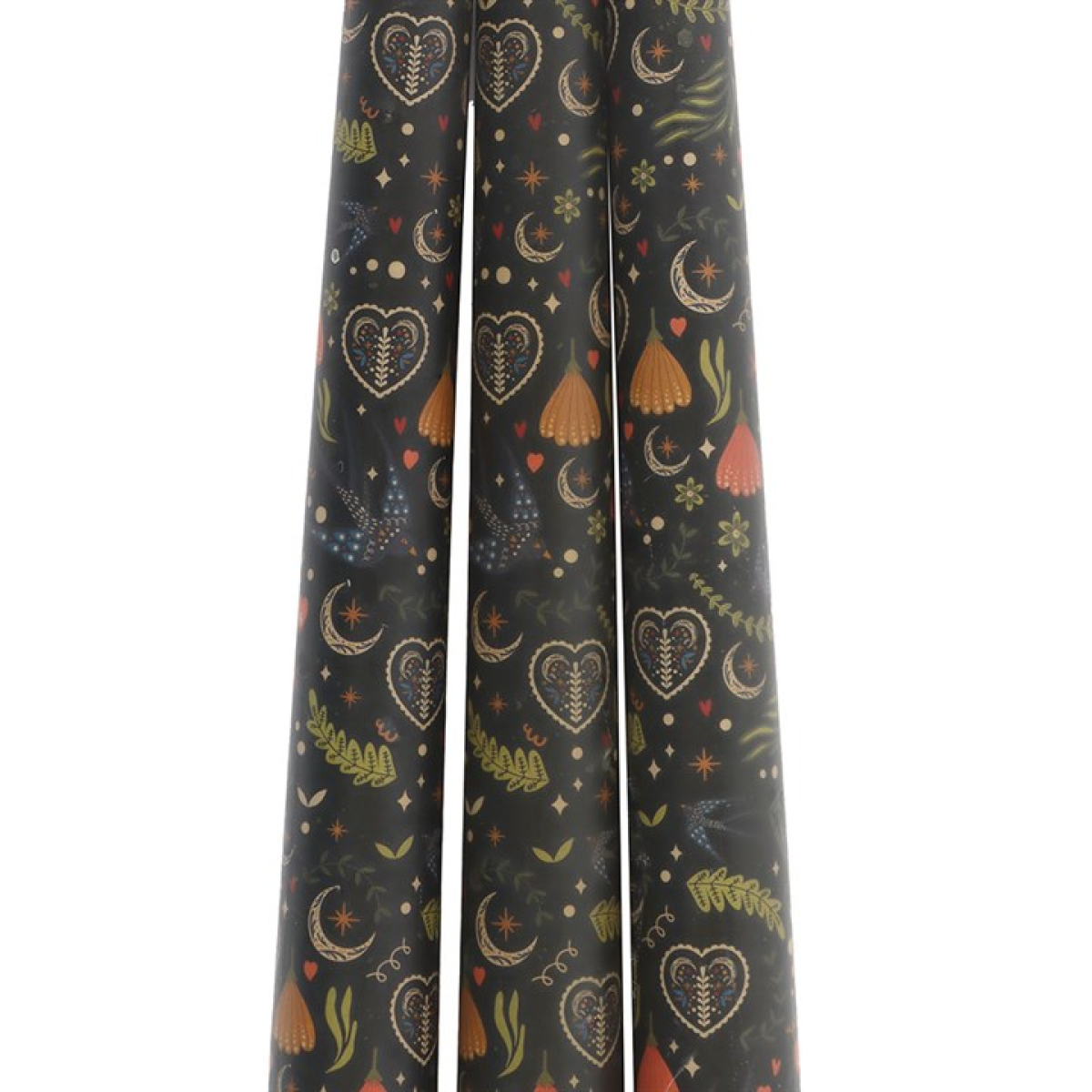 Midnight Bloom Taper Candles — Set of 3