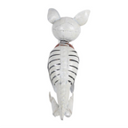 Metal Skeleton Dog Ornament with Pumpkin