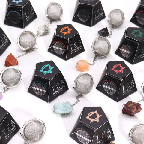Gold Tigers Eye Raw Crystal Gemstone Tea Strainer