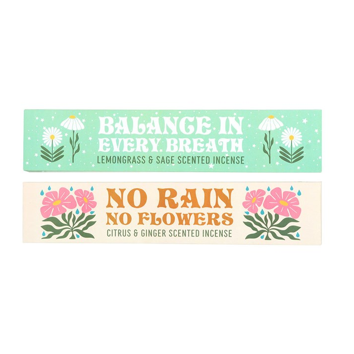Set of 2 No Rain, No Flowers Incense Stick Packs