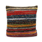 Natural Greens Rag Rug Cushion Cover | Recycled Cotton | Handmade in India