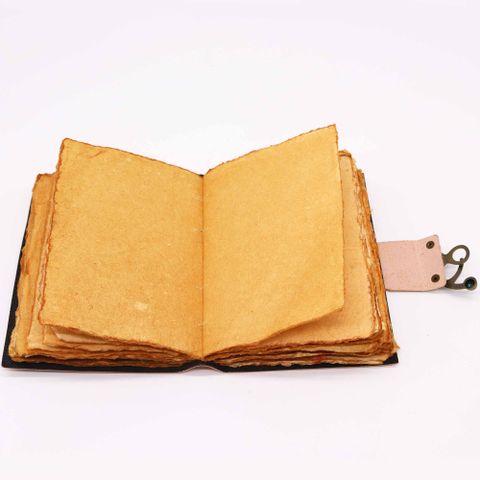 Leather Seven Chakra Colours Deckle-edge Notebook