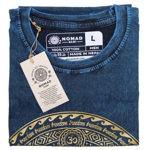 Chakra Stone Washed T-Shirt - Blue - Large